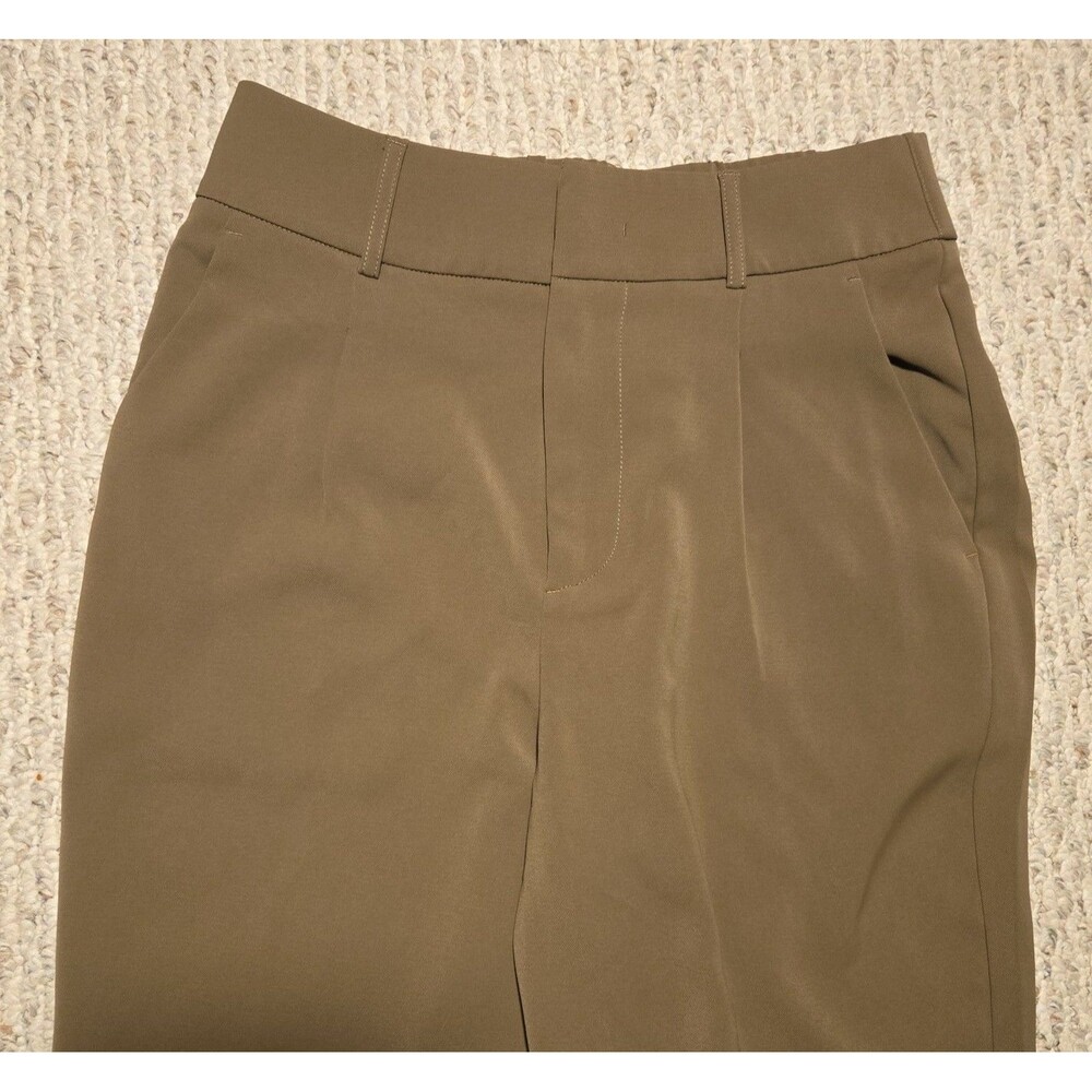 Halara Flex High Waisted Pocket Solid Work Tapered Pants Brown Small Petite - Picture 6 of 6